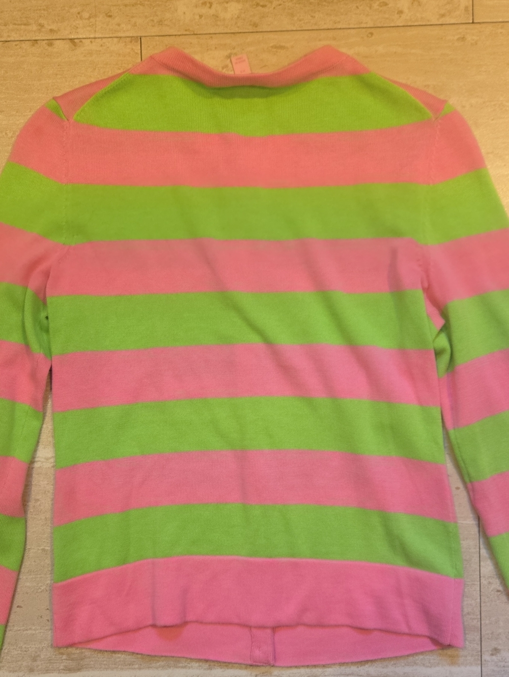 Lilly Pulitzer Pink/Green Striped Cardigan Sweater - Picture 7 of 7